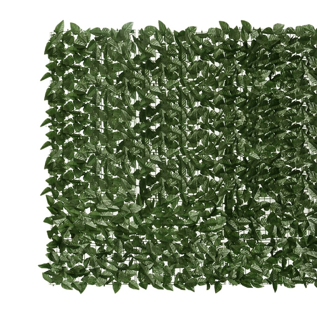 Balcony screen with dark green leaves 300x150 cm