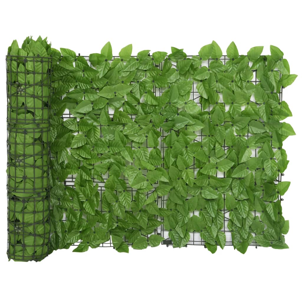 Balcony screen with green leaves 400x75 cm