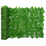 Balcony screen with green leaves 400x75 cm