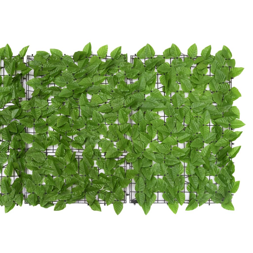 Balcony screen with green leaves 400x75 cm