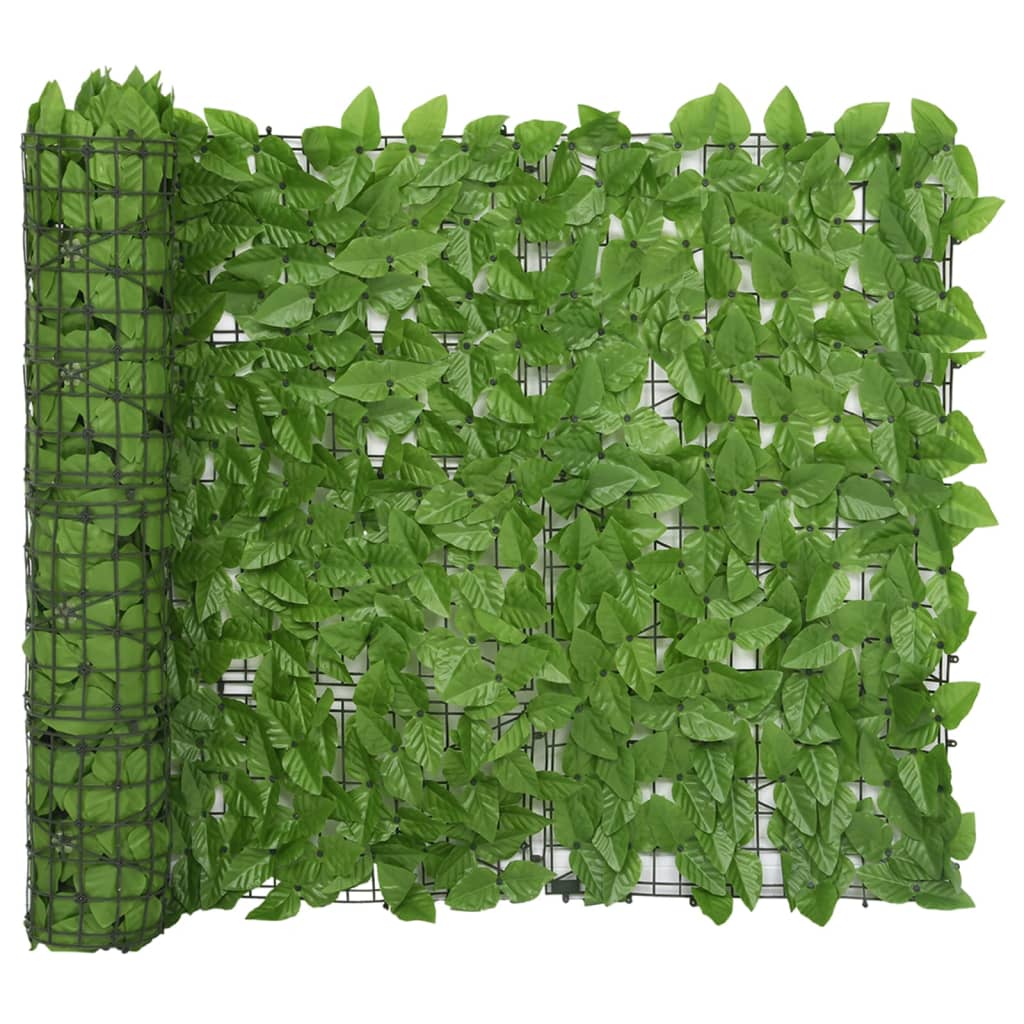 Balcony screen with green leaves 400x100 cm