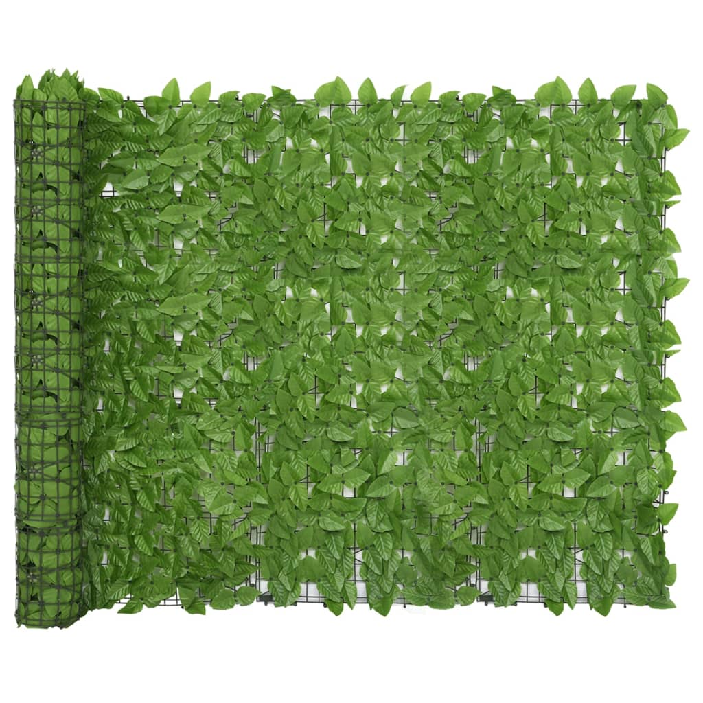 Balcony screen with green leaves 300x150 cm