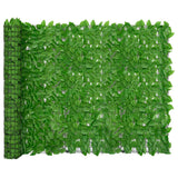 Balcony screen with green leaves 300x150 cm