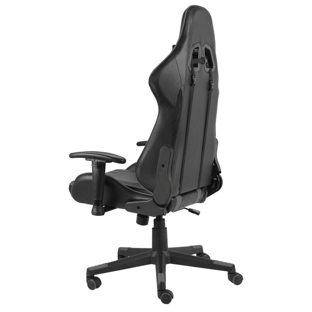 Grey PVC Swivel Gaming Chair