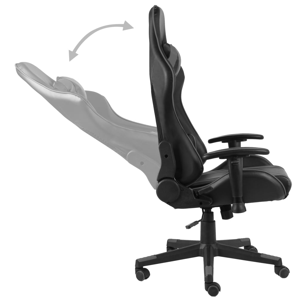 Grey PVC Swivel Gaming Chair