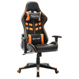 Black and Orange Gaming Chair Artificial Leather