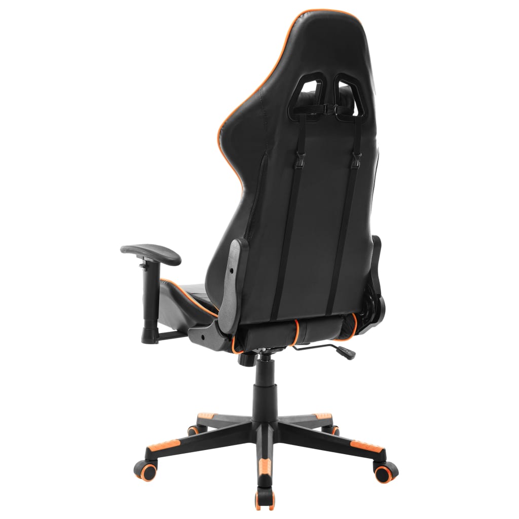 Black and Orange Gaming Chair Artificial Leather