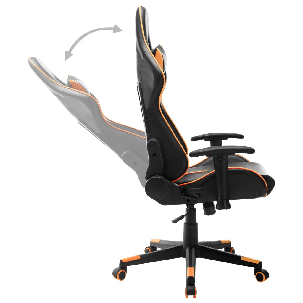 Black and Orange Gaming Chair Artificial Leather