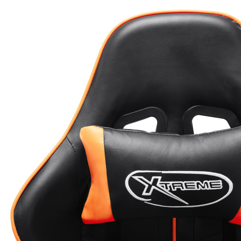 Black and Orange Gaming Chair Artificial Leather