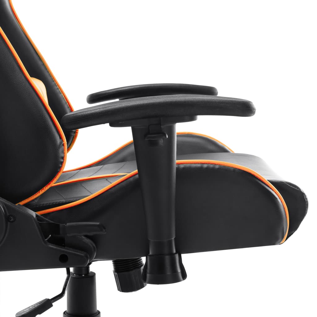 Black and Orange Gaming Chair Artificial Leather