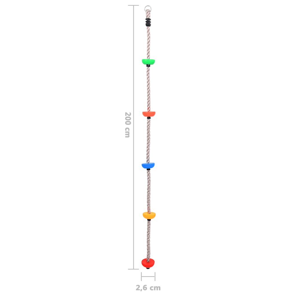 Corde d'escalade avec plates-formes 200 cm