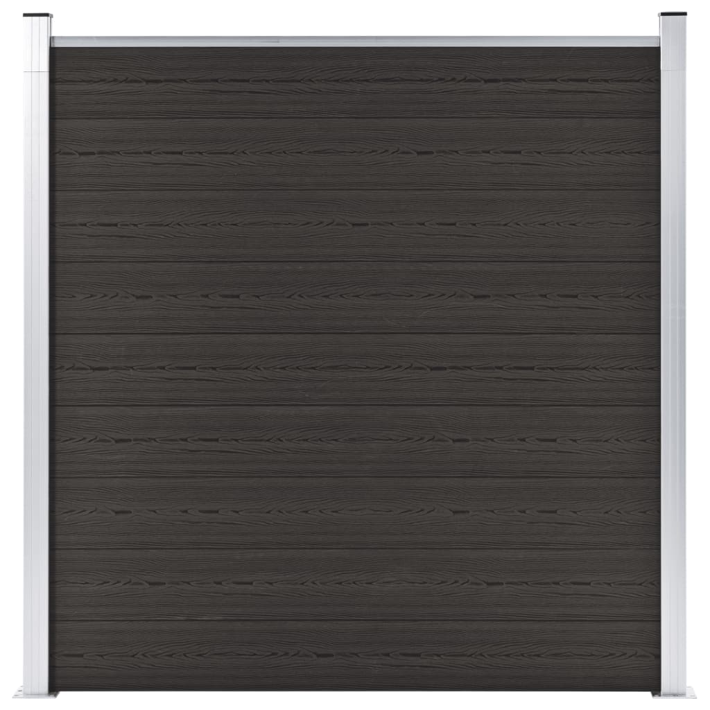 WPC Fence Panel 180x186 cm Black