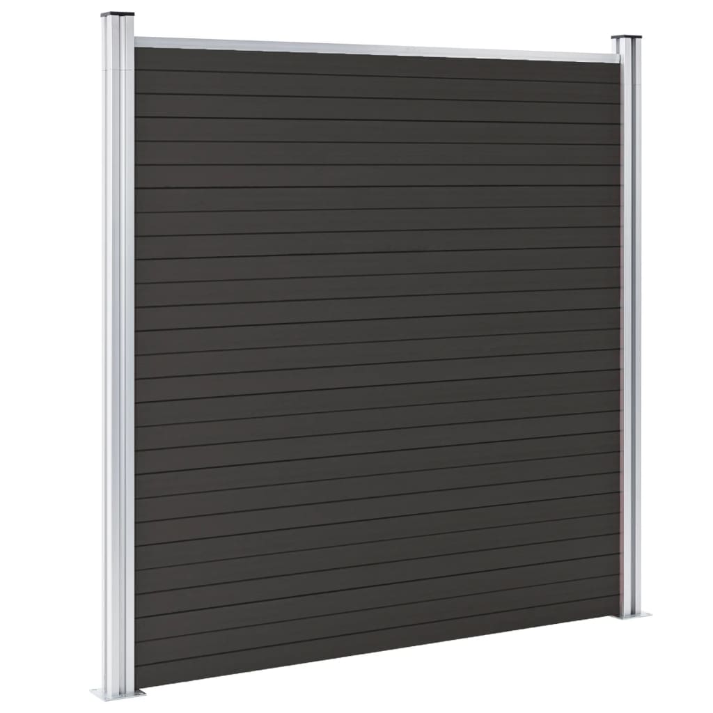 WPC Fence Panel 180x186 cm Black