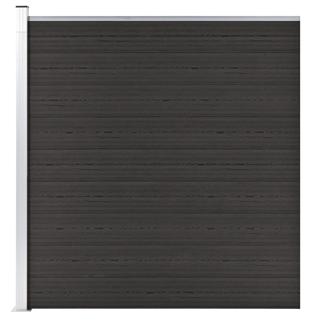 WPC Fence Panel 175x186 cm Black