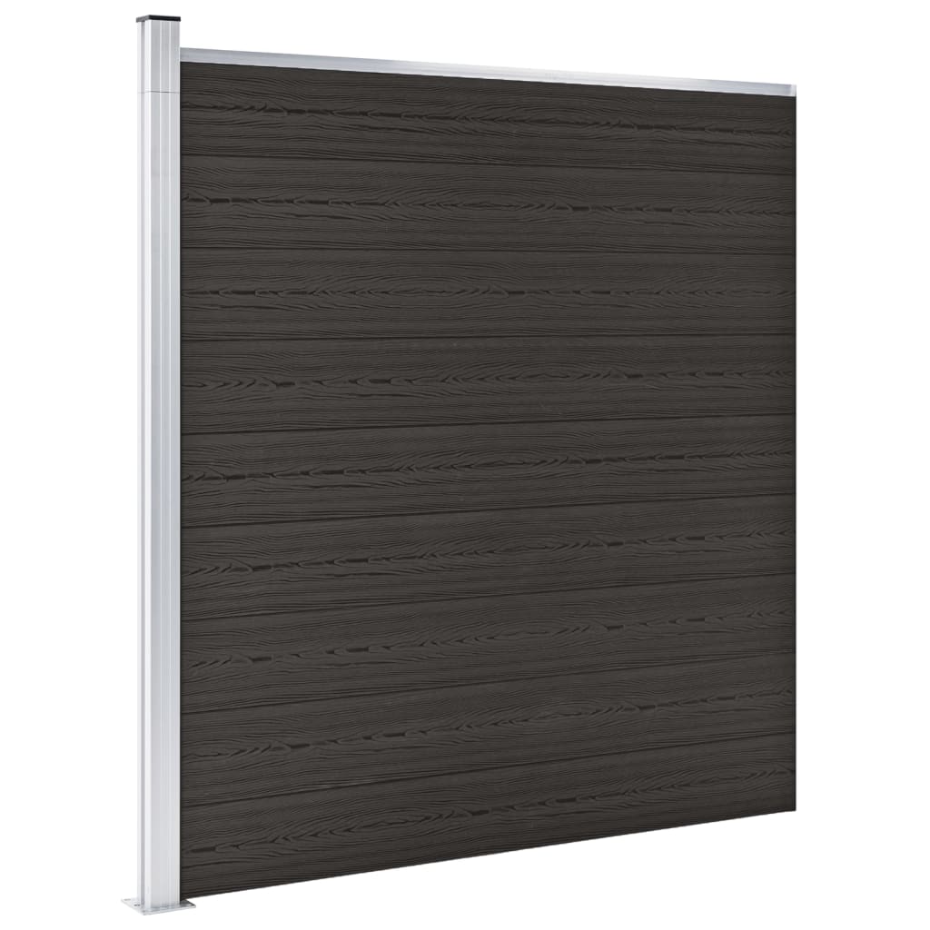 WPC Fence Panel 175x186 cm Black