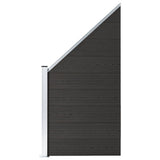 WPC Fence Panel 95x(105-180) cm Black