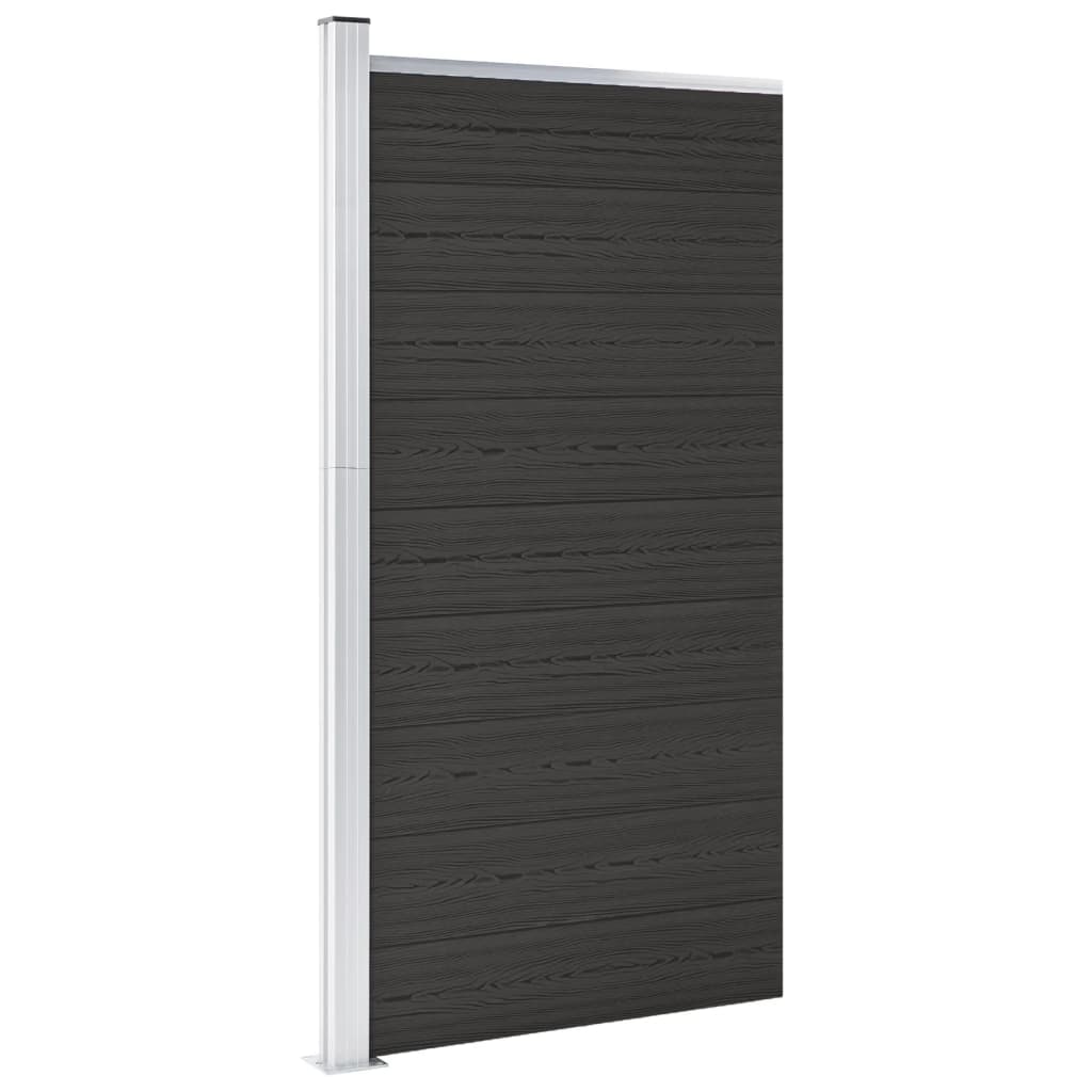 WPC Fence Panel 95x186 cm Black