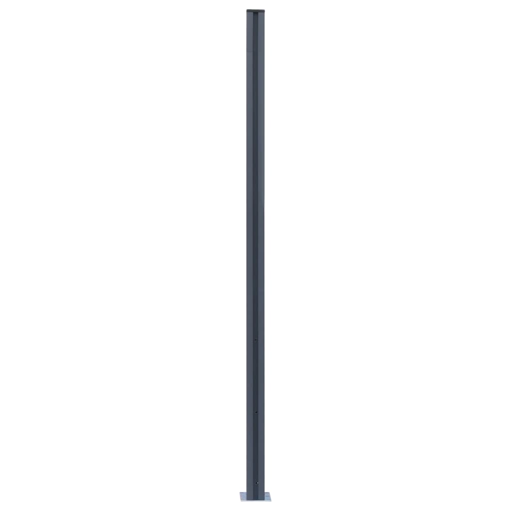 Fence Posts 2 pcs Dark Grey 185cm Aluminum