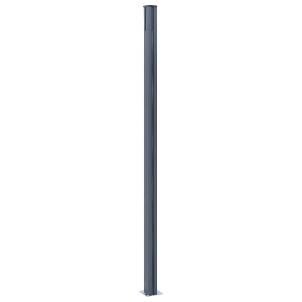 Fence Posts 2 pcs Dark Grey 185cm Aluminum