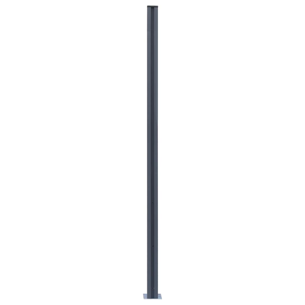 Poteaux de clôture 3 pcs Gris foncé 185 cm Aluminium