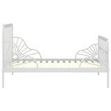 Cadre de lit extensible sans matelas blanc métal 80x130/200 cm