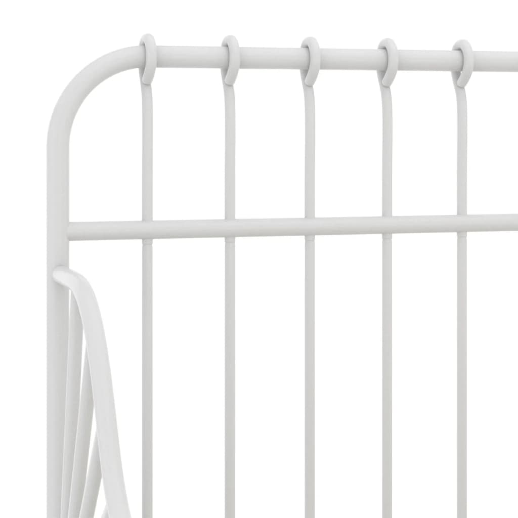 Cadre de lit extensible sans matelas blanc métal 80x130/200 cm