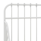 Cadre de lit extensible sans matelas blanc métal 80x130/200 cm