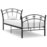 Cadre de lit sans matelas noir métal 90x200 cm