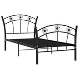 Cadre de lit sans matelas noir métal 90x200 cm