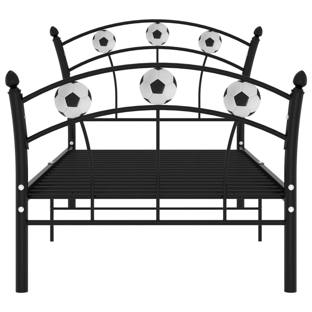 Cadre de lit sans matelas noir métal 90x200 cm