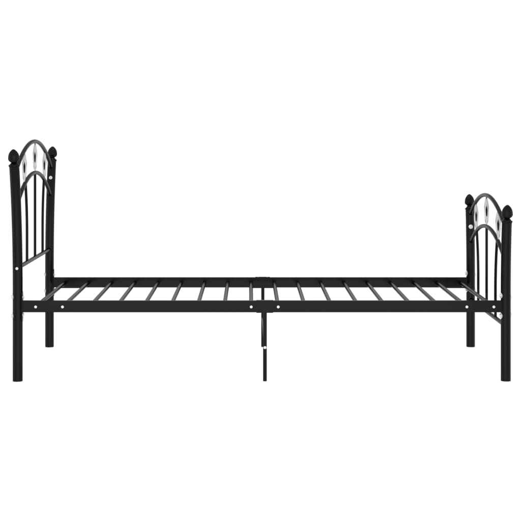 Cadre de lit sans matelas noir métal 90x200 cm