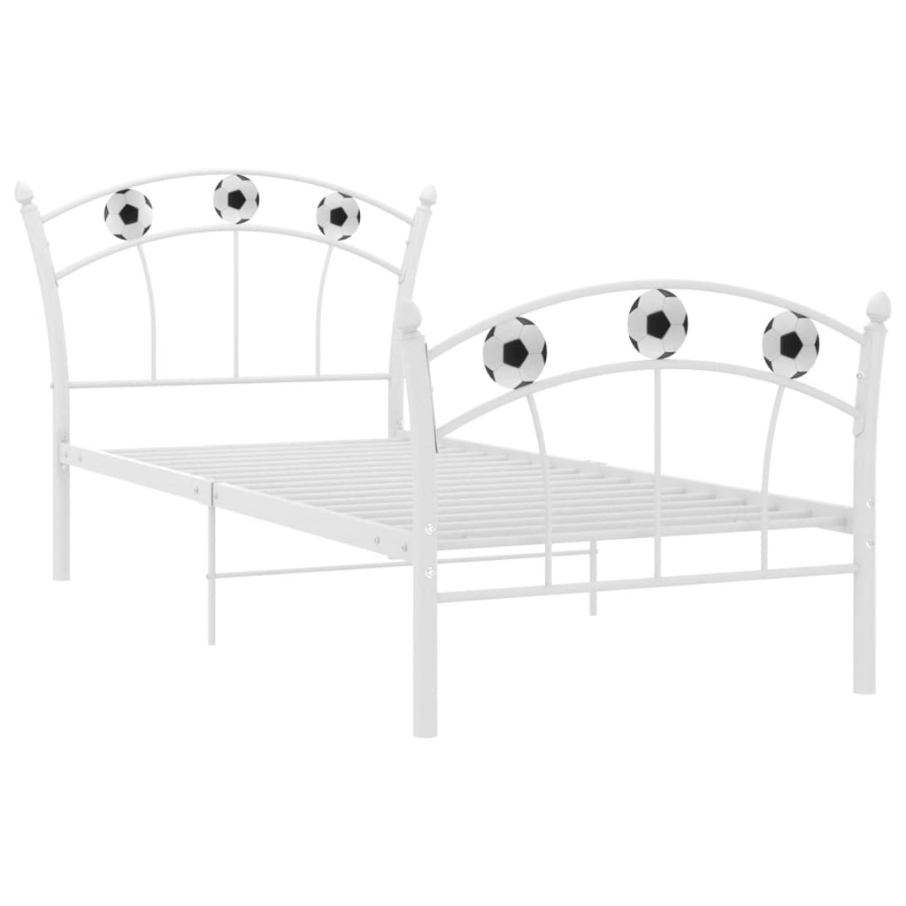 Cadre de lit sans matelas blanc métal 90x200 cm