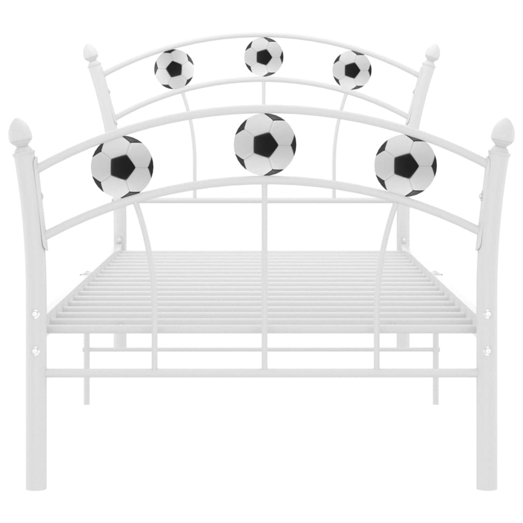 Cadre de lit sans matelas blanc métal 90x200 cm