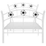 Cadre de lit sans matelas blanc métal 90x200 cm