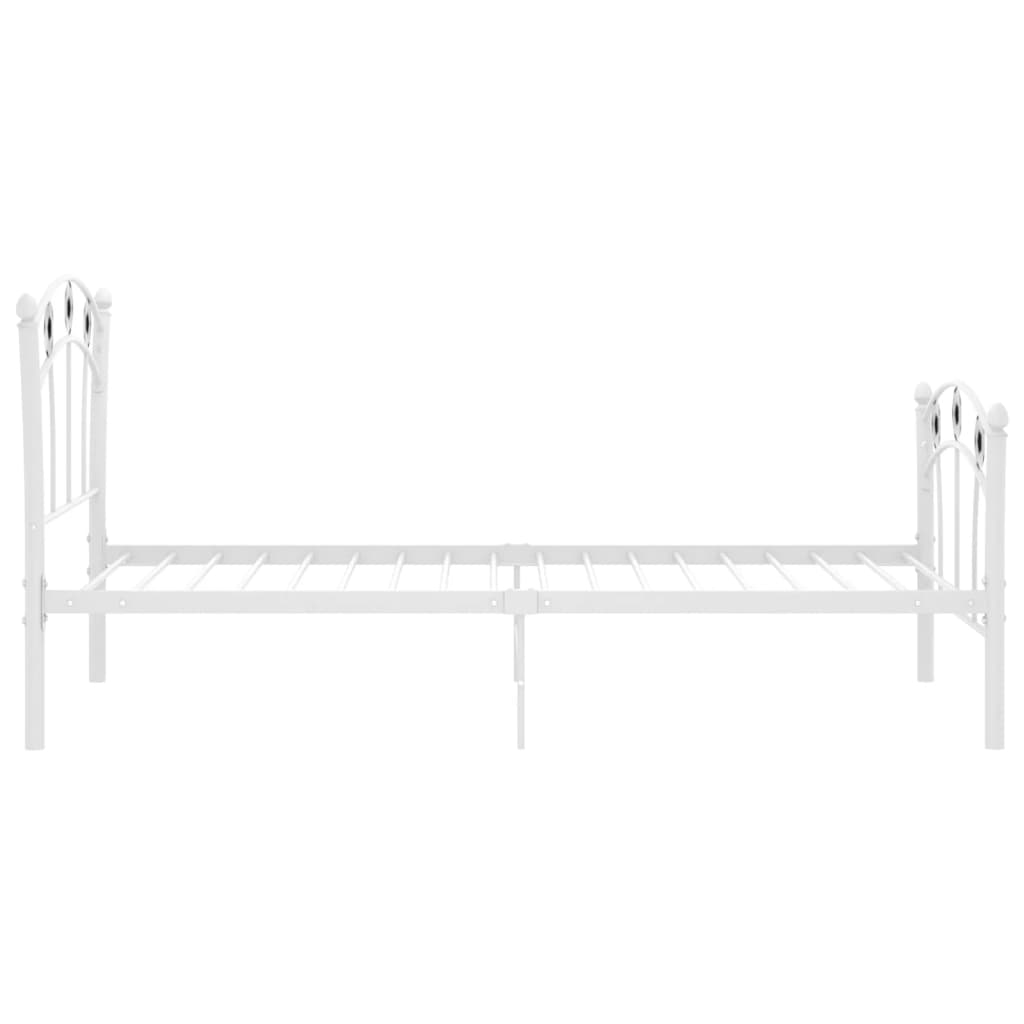 Cadre de lit sans matelas blanc métal 90x200 cm