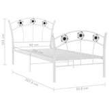 Cadre de lit sans matelas blanc métal 90x200 cm