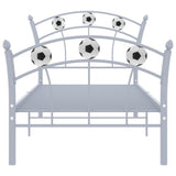 Cadre de lit sans matelas gris métal 90x200 cm