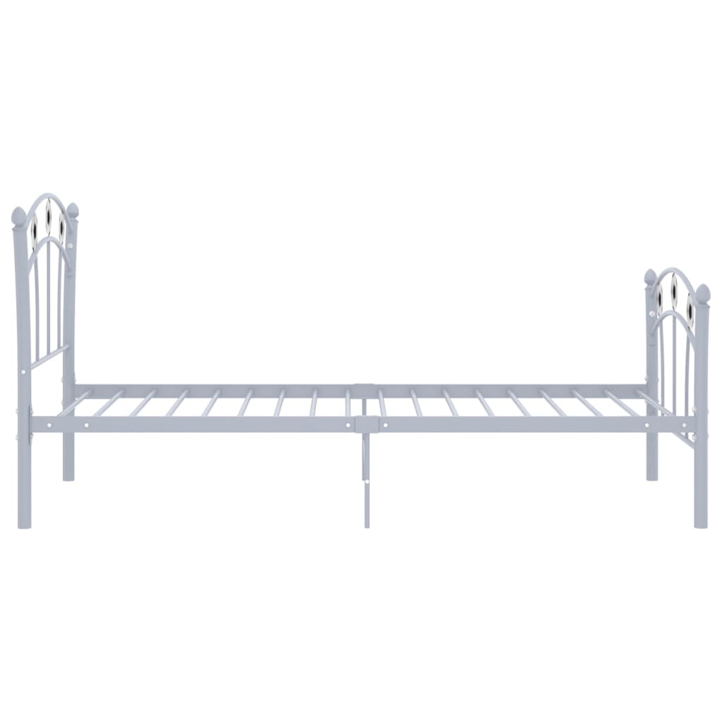 Cadre de lit sans matelas gris métal 90x200 cm