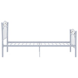 Cadre de lit sans matelas gris métal 90x200 cm