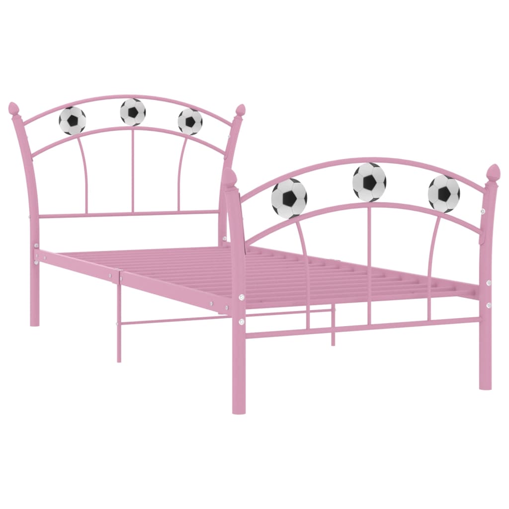 Cadre de lit sans matelas rose métal 90x200 cm