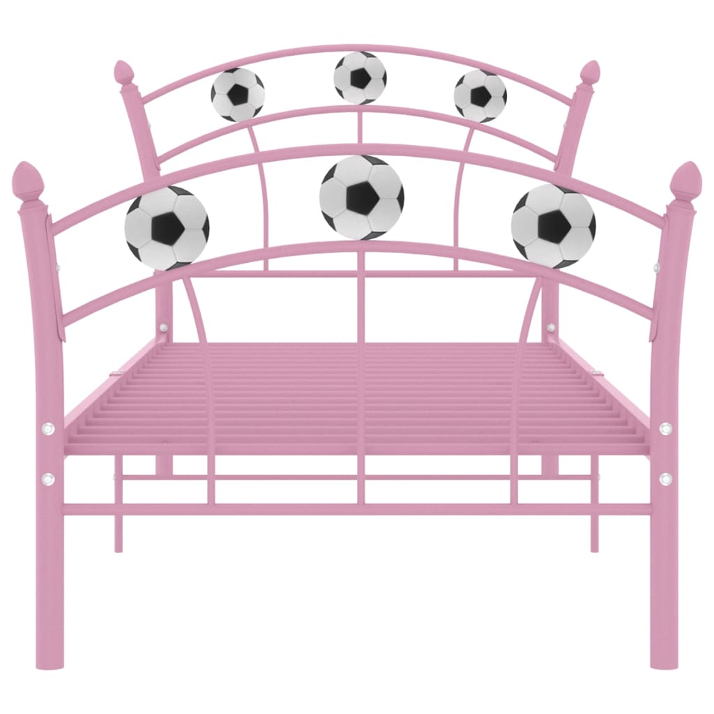 Cadre de lit sans matelas rose métal 90x200 cm