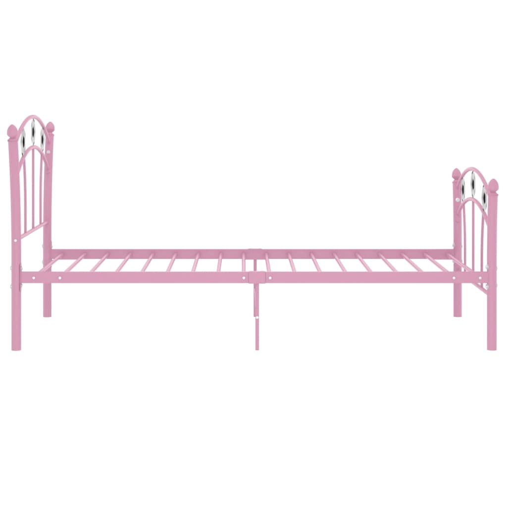 Cadre de lit sans matelas rose métal 90x200 cm