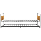 Extendable bed frame without mattress Black Metal 90x200 cm