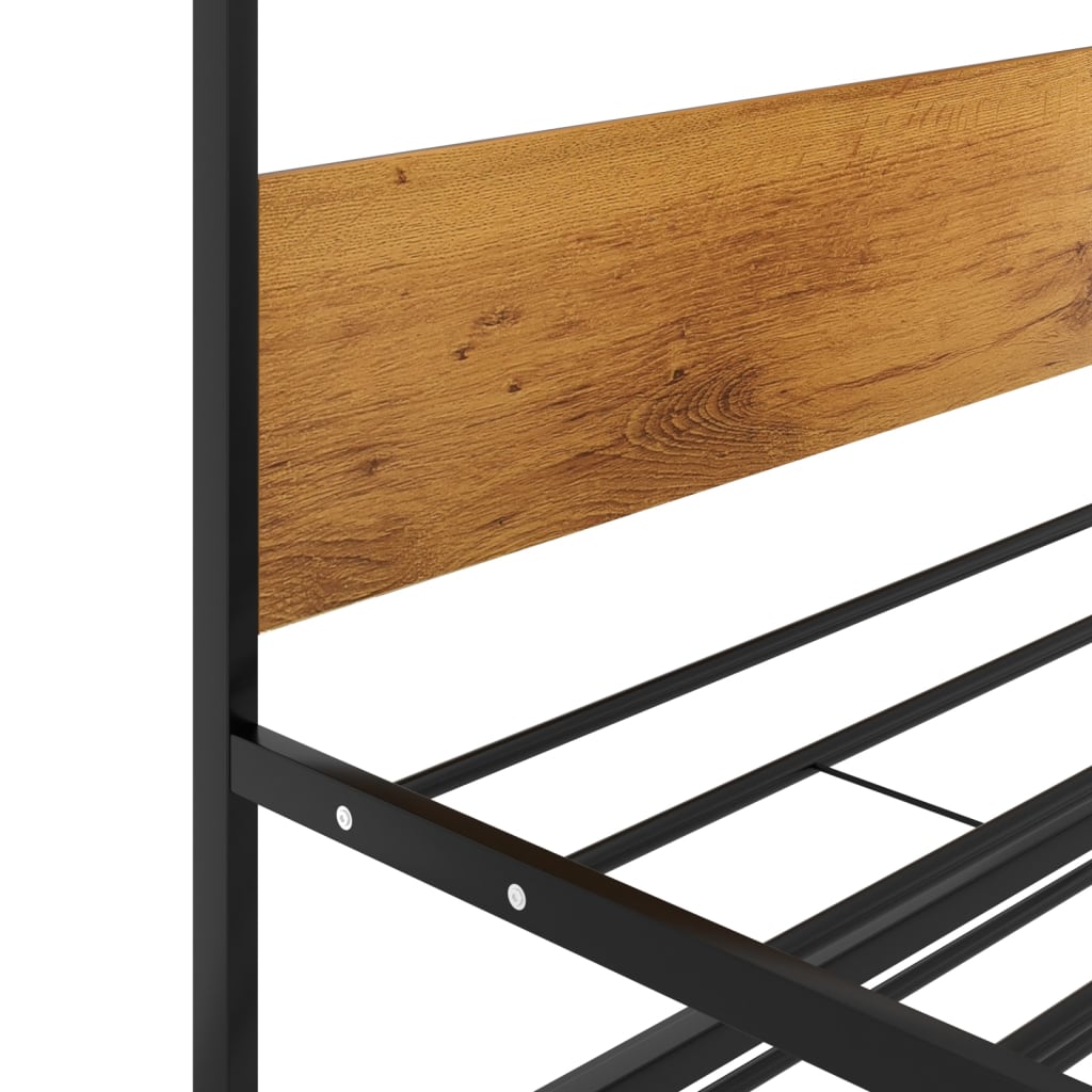 Extendable bed frame without mattress Black Metal 90x200 cm