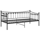 Sofa bed frame without mattress black metal 90x200 cm