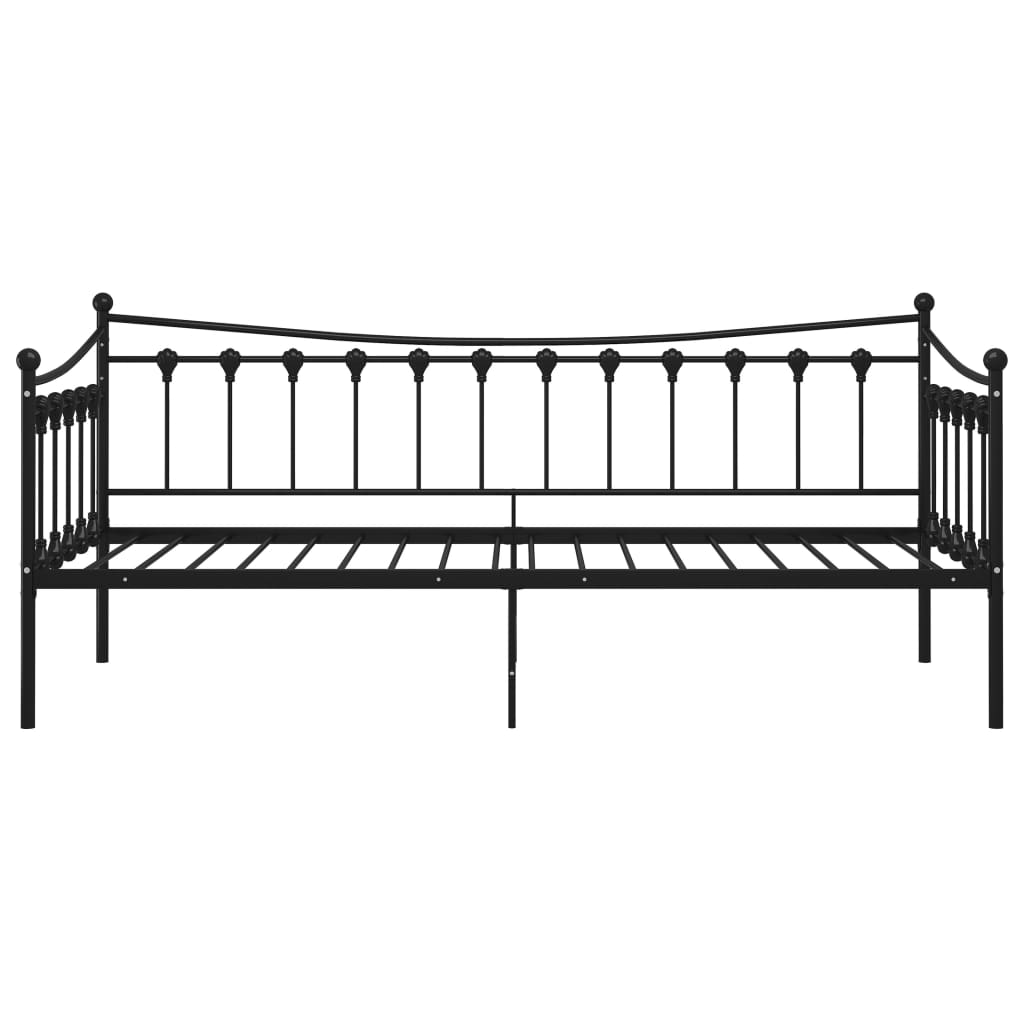 Sofa bed frame without mattress black metal 90x200 cm