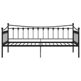 Sofa bed frame without mattress black metal 90x200 cm