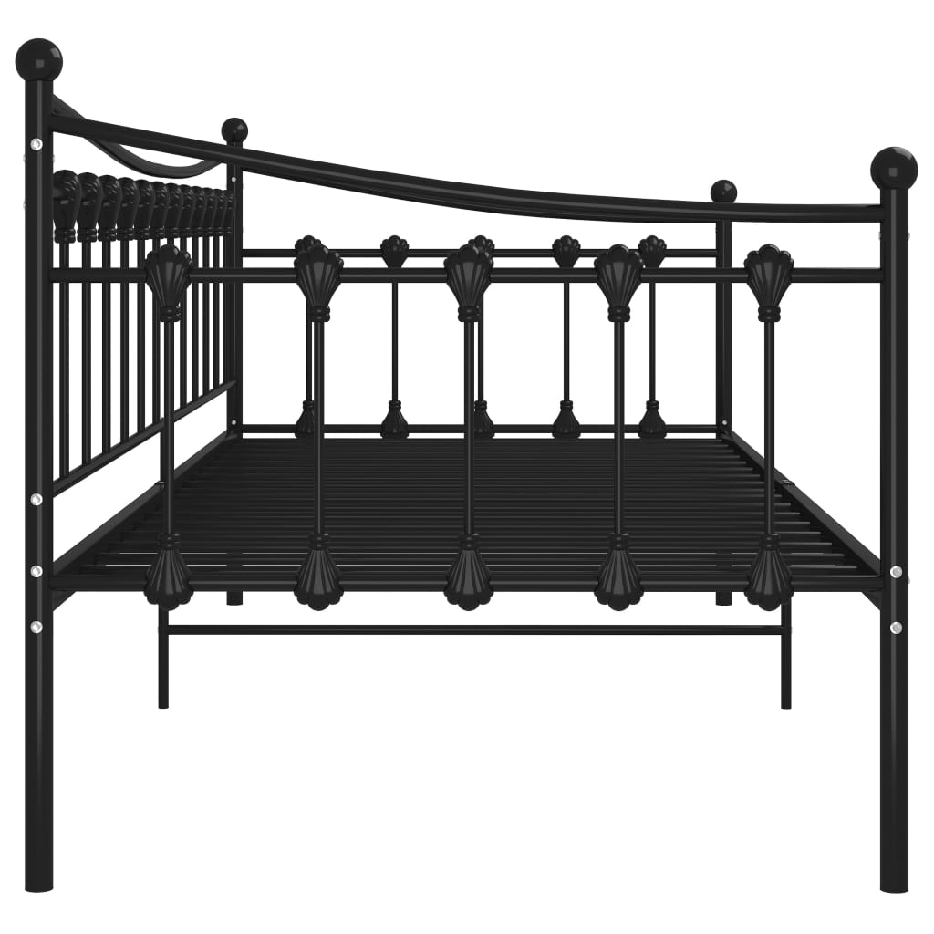 Sofa bed frame without mattress black metal 90x200 cm