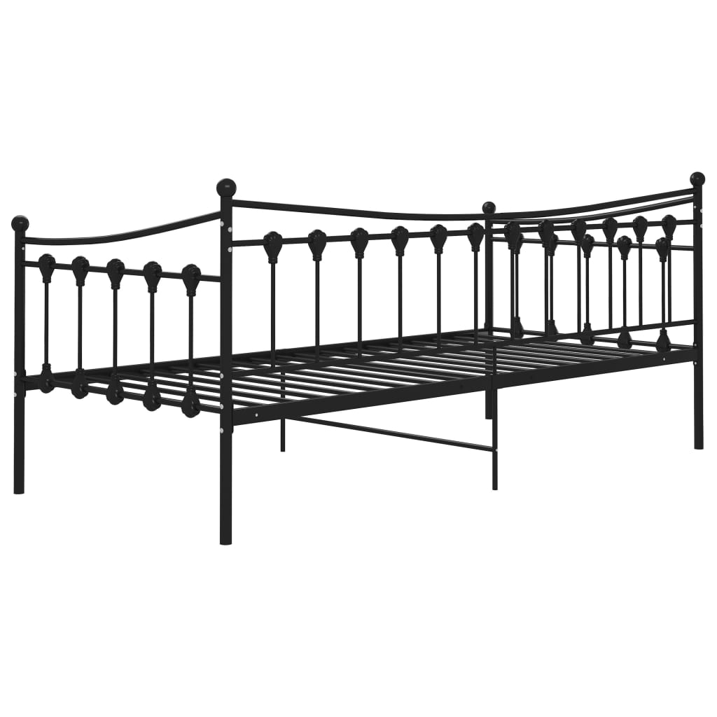 Sofa bed frame without mattress black metal 90x200 cm