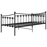 Sofa bed frame without mattress black metal 90x200 cm